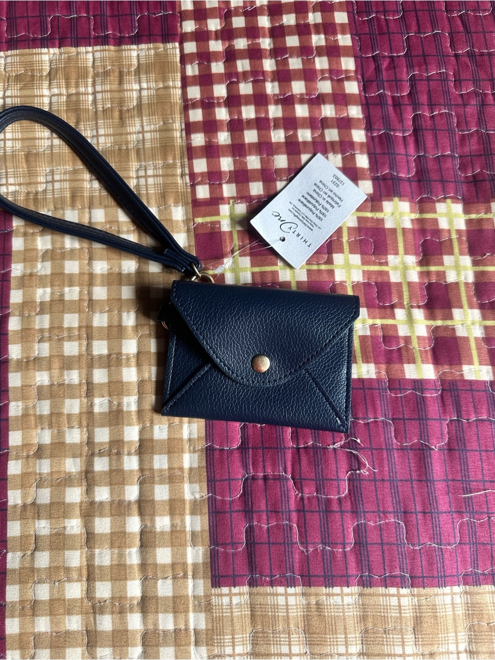 Wristlet Card Case - Navy Faux Leather